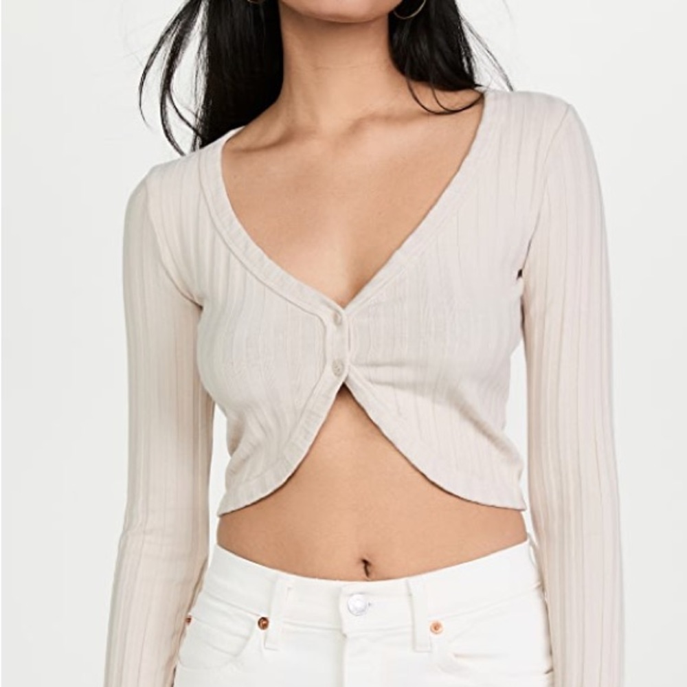 Cotton citizen CAPRI CROP CARDIGAN BLUSH